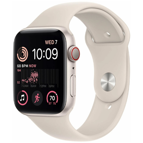 Умные часы Apple Watch SE (2022) 44mm Aluminum Case with Sport Band Starlight (S/M) фото 