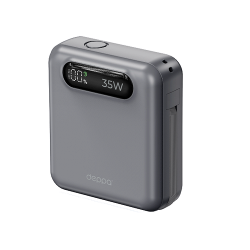 Внешний аккумулятор Deppa NRG Turbo Cable 10000 mAh 35W Graphite (33722) фото 