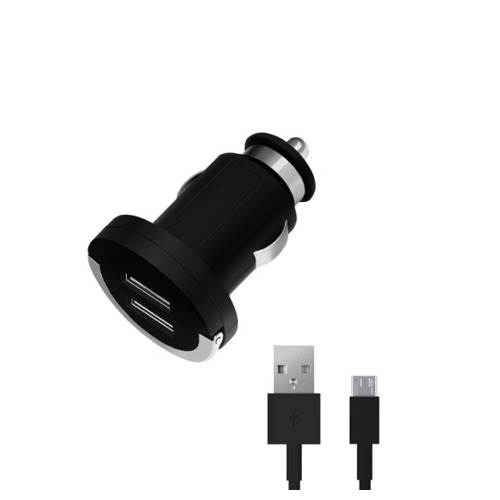 Автомобильное зарядное устройство Deppa Prime Line 2USB micro USB 2100mAh Black фото 